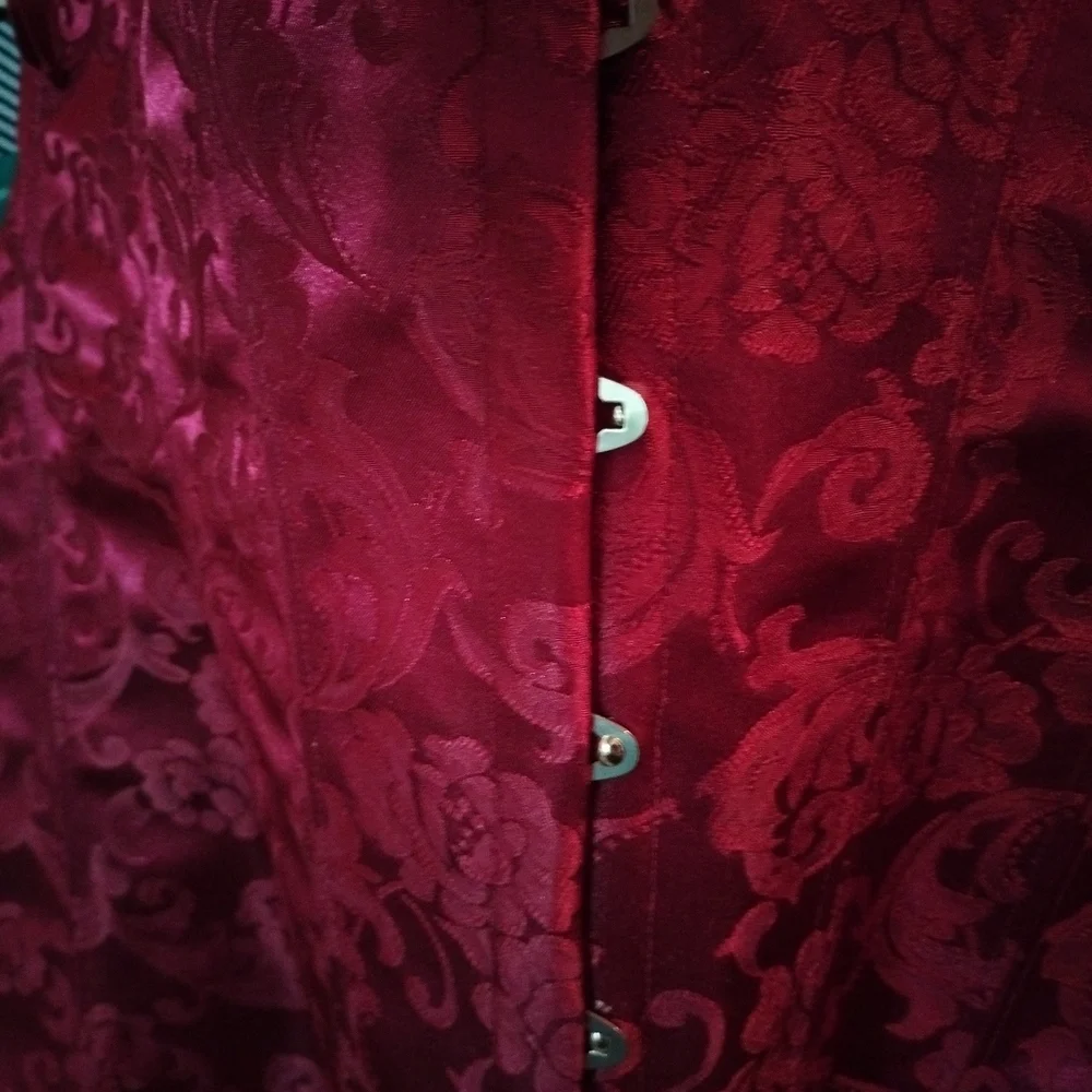 NWT Frederick's of Hollywood Dream Burlesque Red Satin Plus Size Corset 44 - Picture 4 of 6